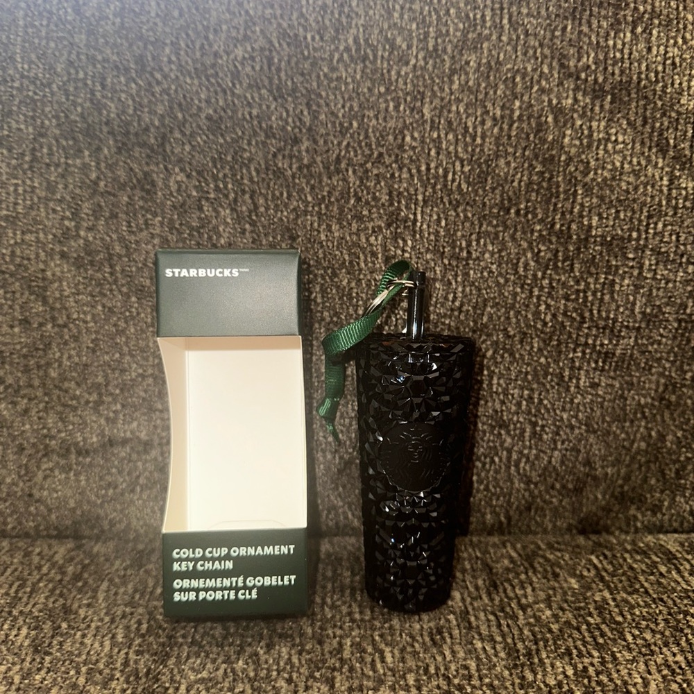Starbucks 2024 Cold Cup Ornament Key Chain Venti Sparkly Black One Size New - Picture 4 of 11